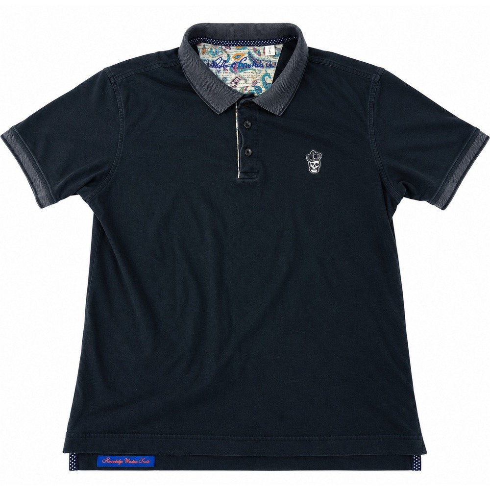 Robert Graham Men's Lucifer Crowned Skull Polo Shirt Classic Fit